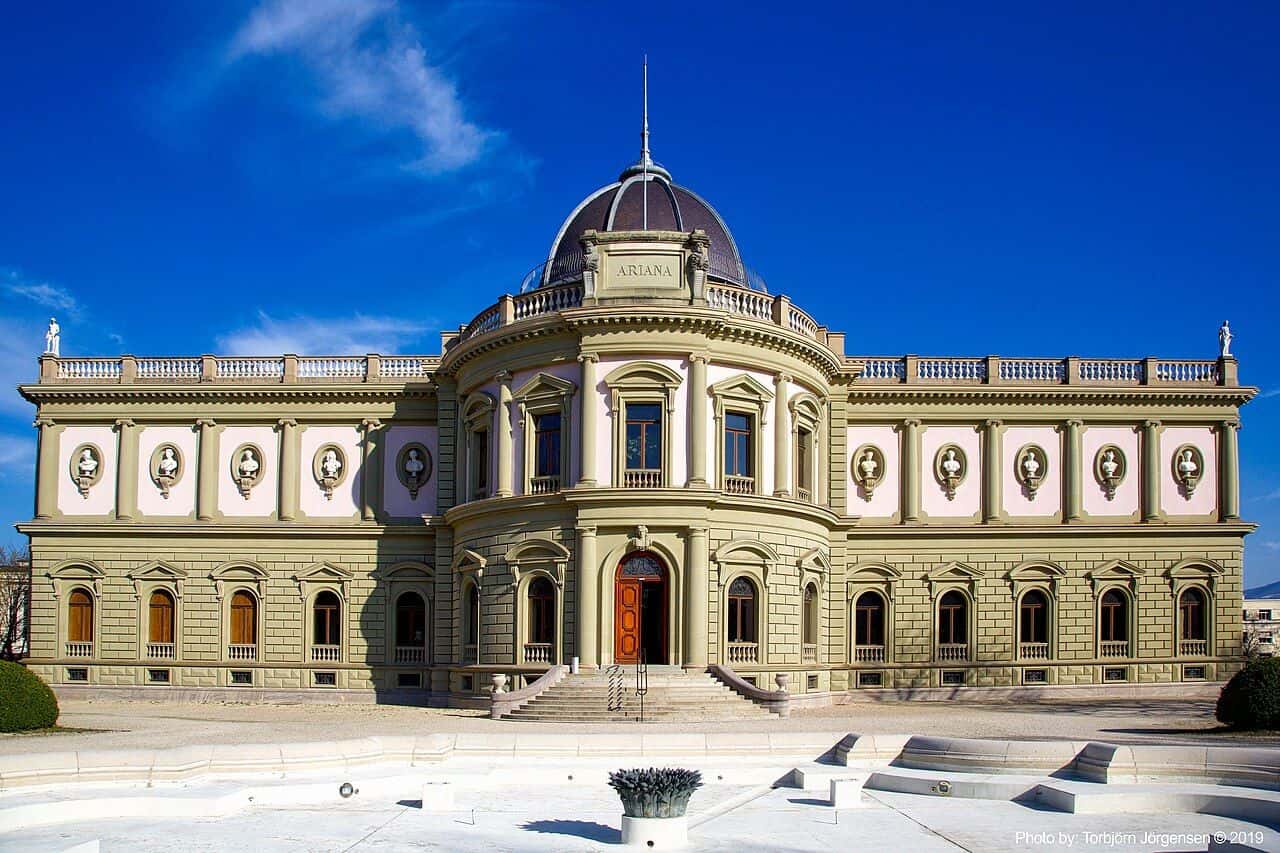 The Musée Ariana in Geneva, a neoclassical palace devoted to ceramics and glass, near the Place des Nations